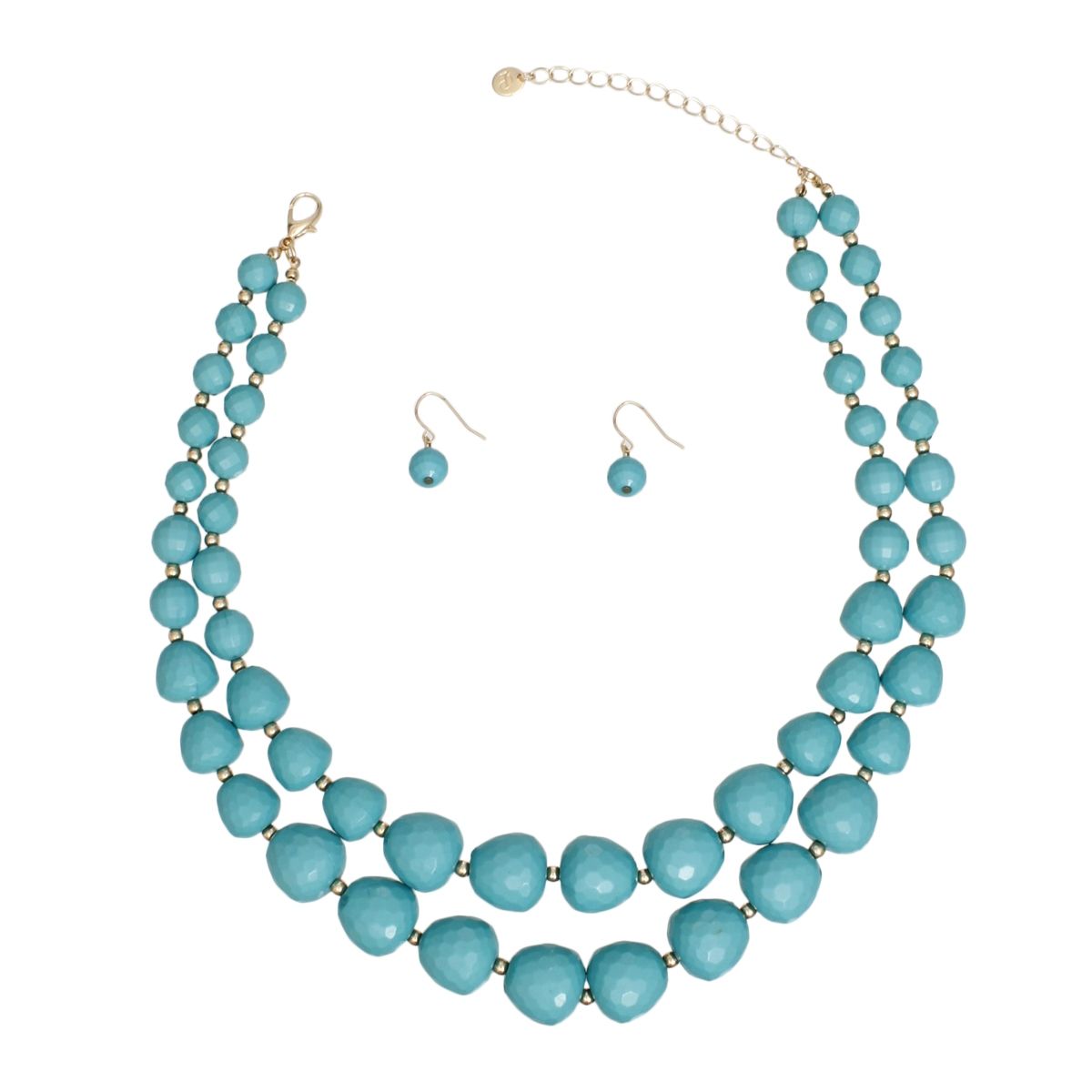 Beaded Turquoise Faceted Global Inspo Necklace