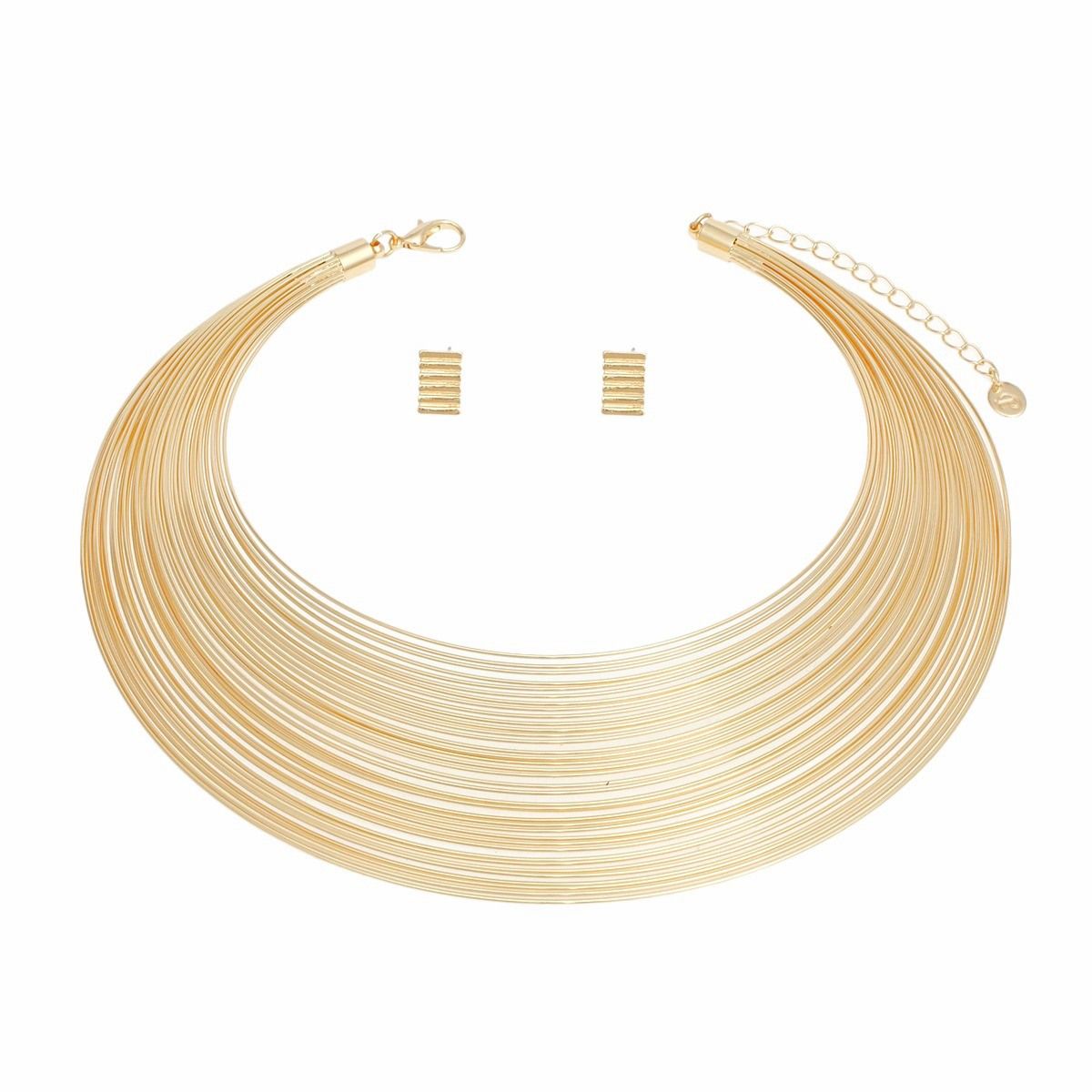 Choker Gold Wire 35 Layer Collar for Women