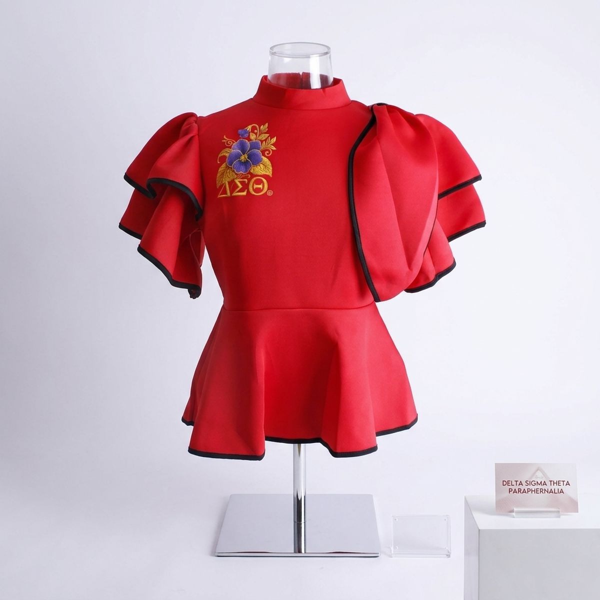DST Red XX-Large Violet Peplum Top
