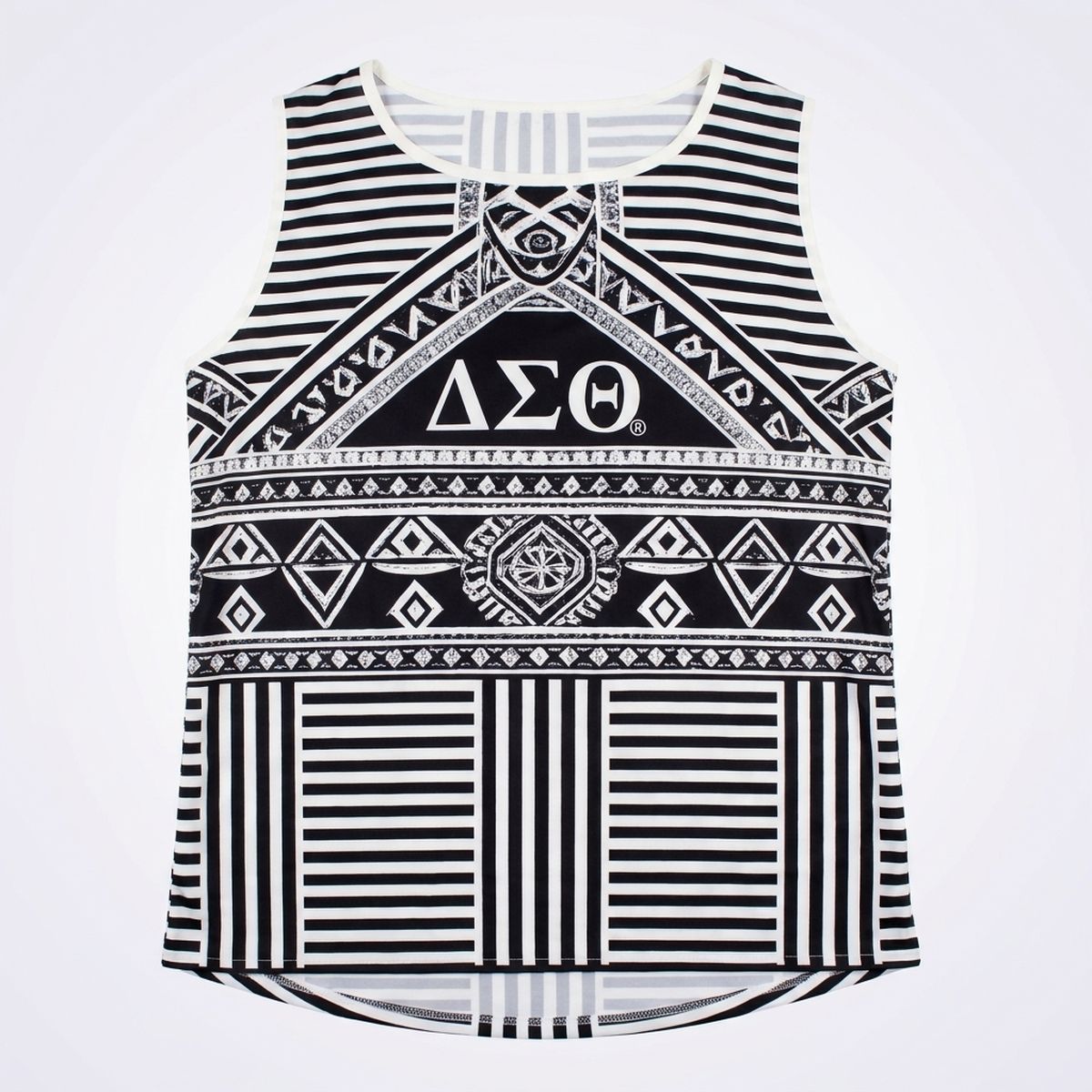 DST XX-Large Black Geometric Tank Top