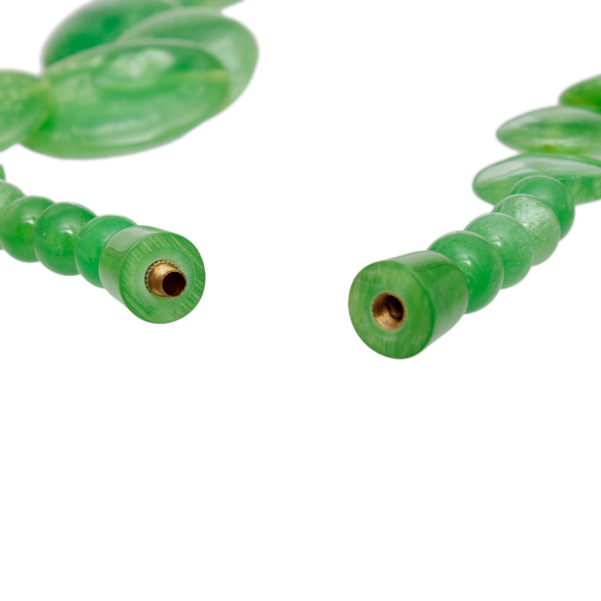 Bead Graduated Green Disc Barrel Clasp Necklace