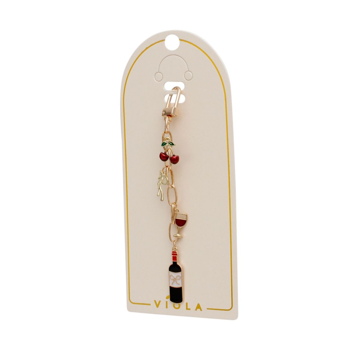 Keychain Red Wine Lovers Charms Bag Clip