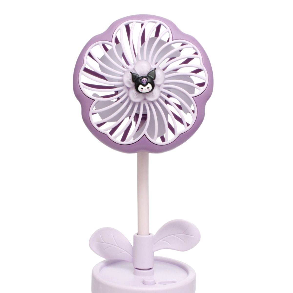 Portable Desk Fan Purple Flower Pot Kuromi